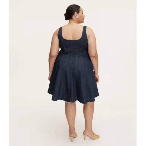 New Kate Spade, Target Women's Denim Seamed Mini Dress Dark Blue Size 8 Medium M - Picture 8 of 10